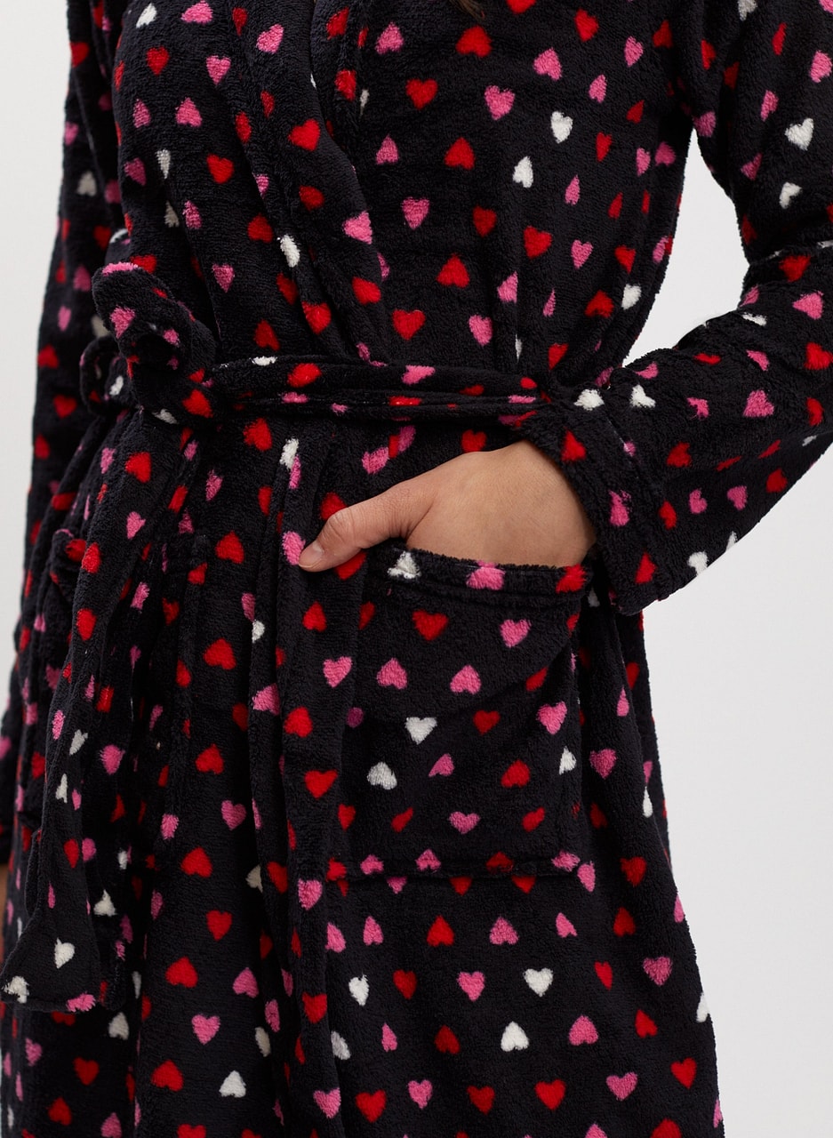 Heart Print Robe