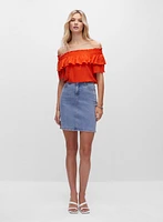 Straight Denim Skirt