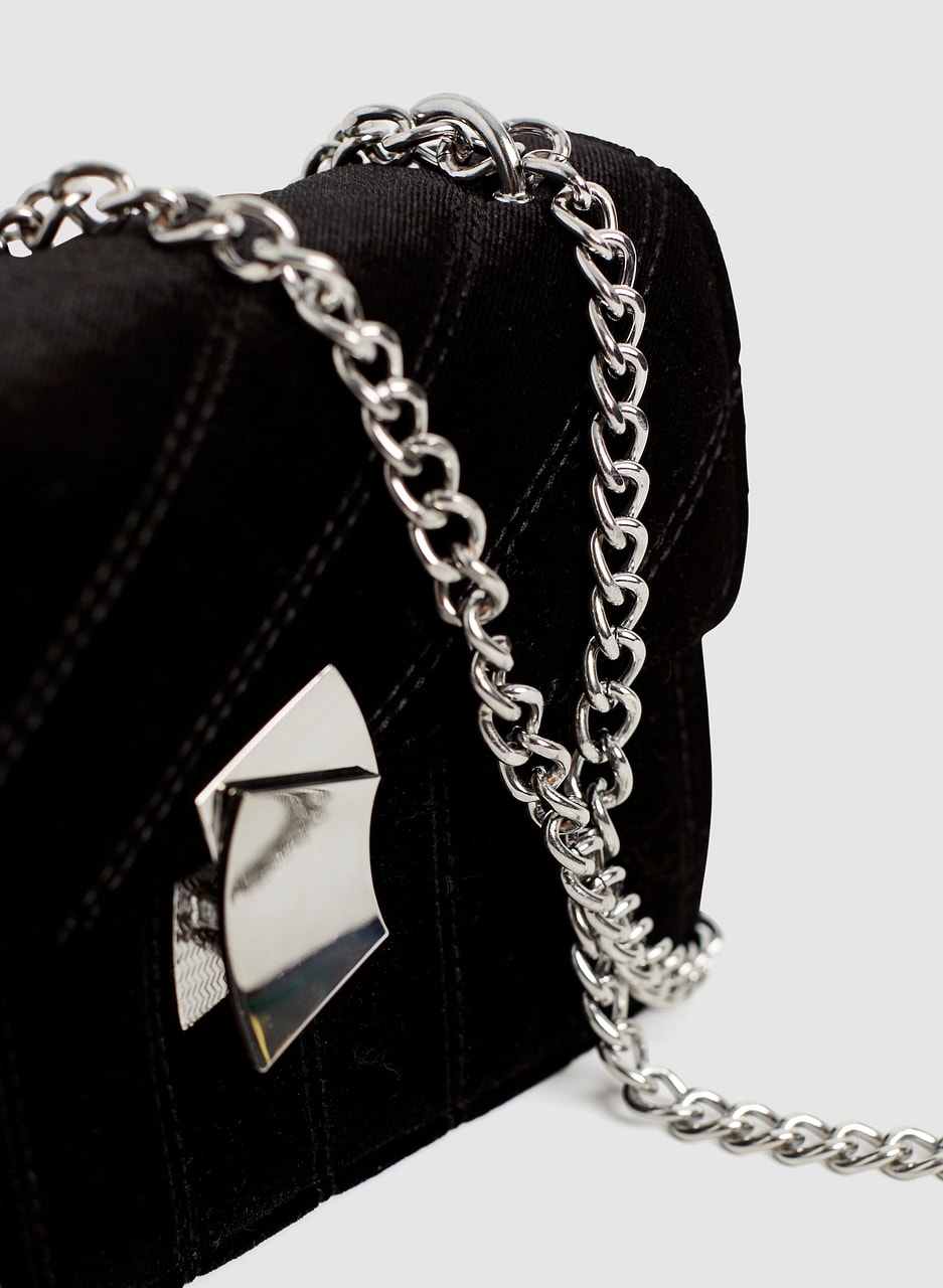 Velvet Chain Strap Clutch