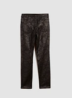 Snakeskin Print Coated Jeans