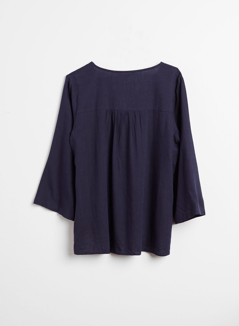 3/4 Sleeve Button Detail Top