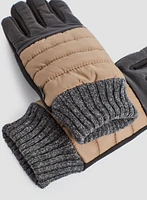 Quilted Two Tone Gloves