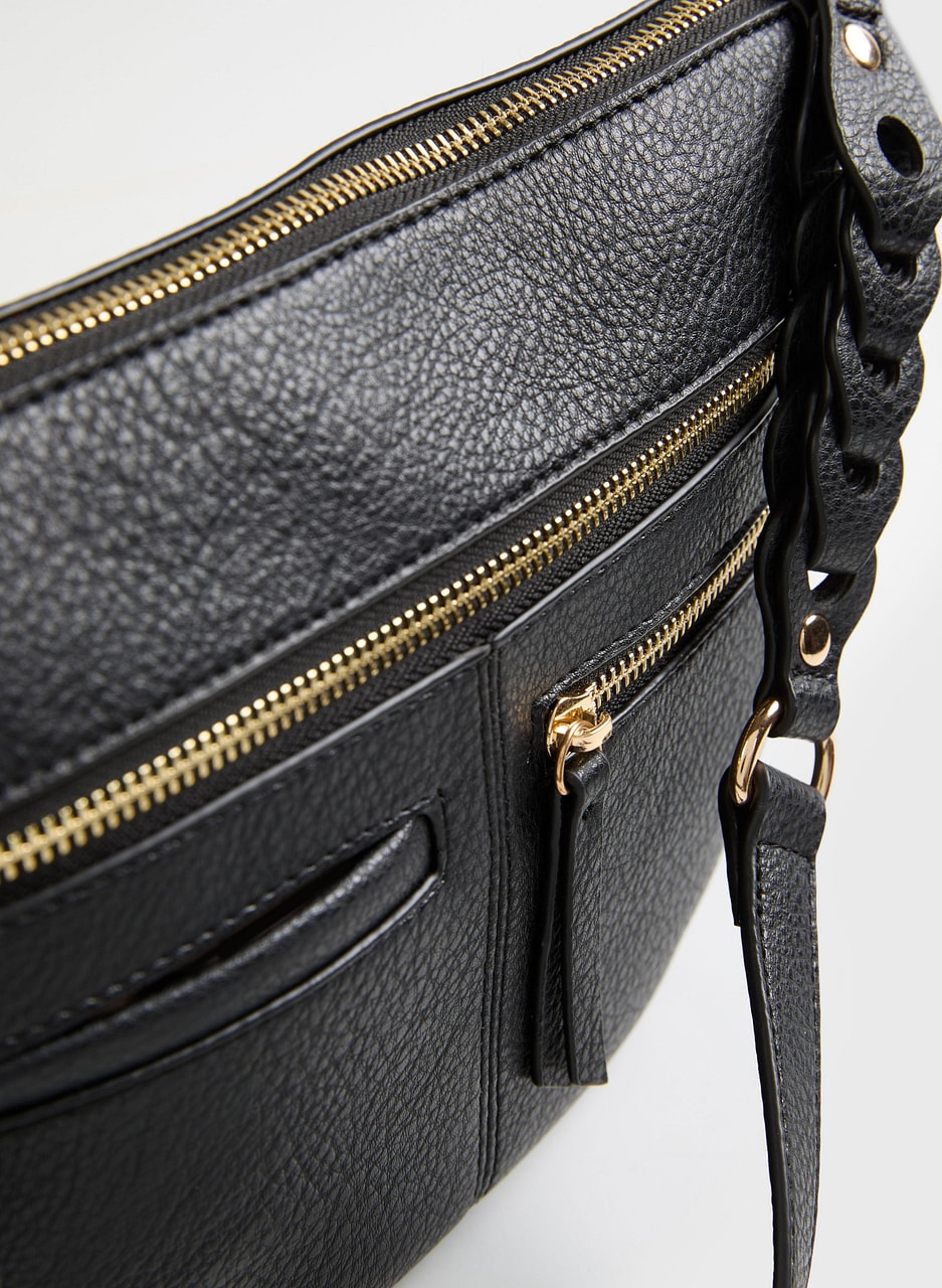 Vegan Braid Detail Shoulder Bag