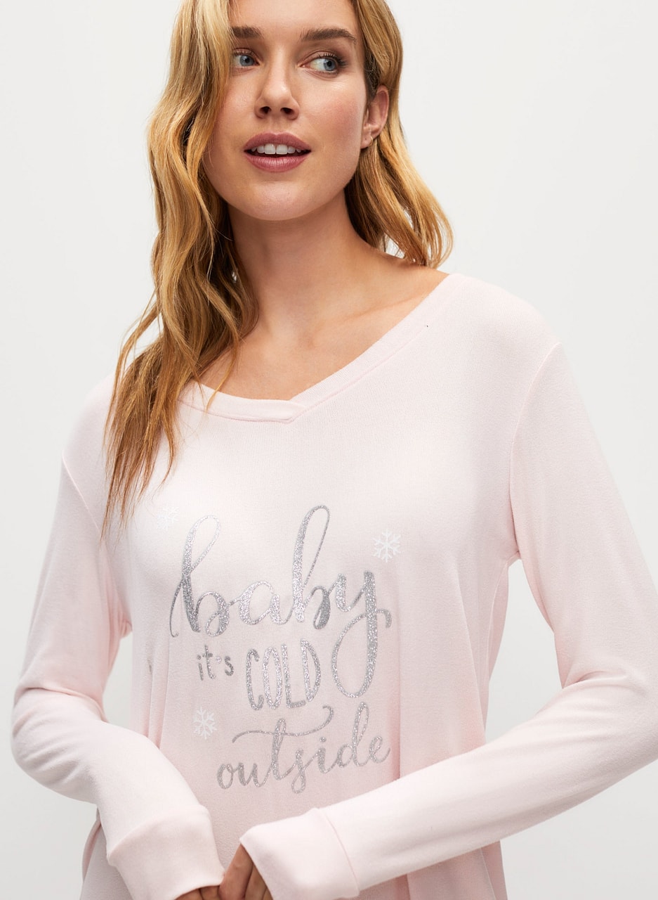 Text Print Nightgown