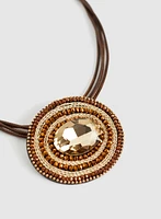 Multi-Cord Beaded Pendant Necklace