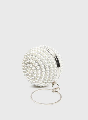 Pearl & Crystal Ball Clutch