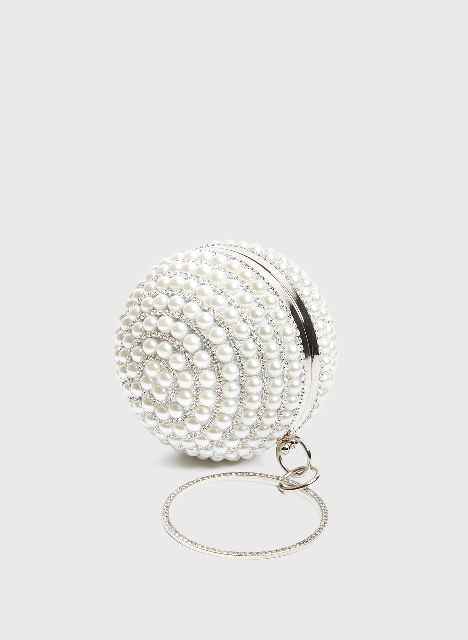Pearl & Crystal Ball Clutch