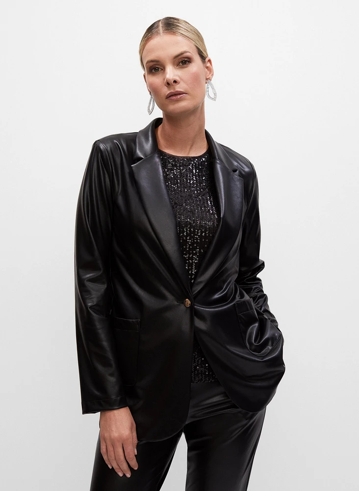 Joseph Ribkoff - Vegan Leather Blazer