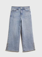 Rhinestone Detail Denim Capris