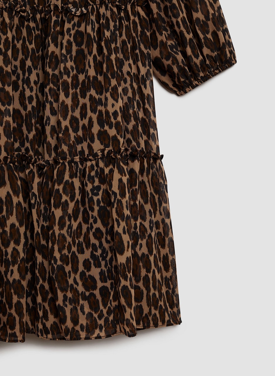 Animal Print Tiered Dress