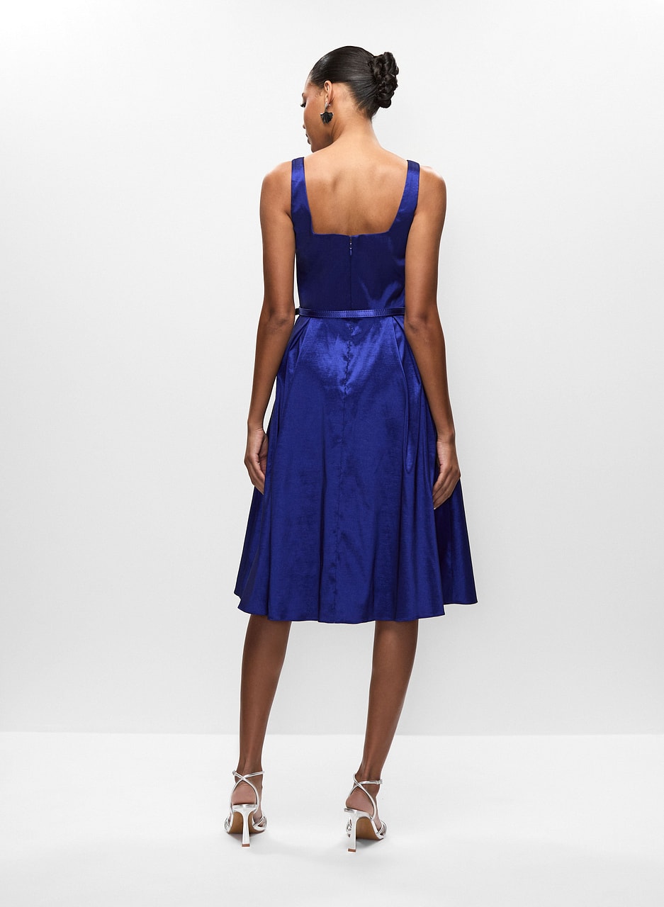 Square Neck Taffeta Dress