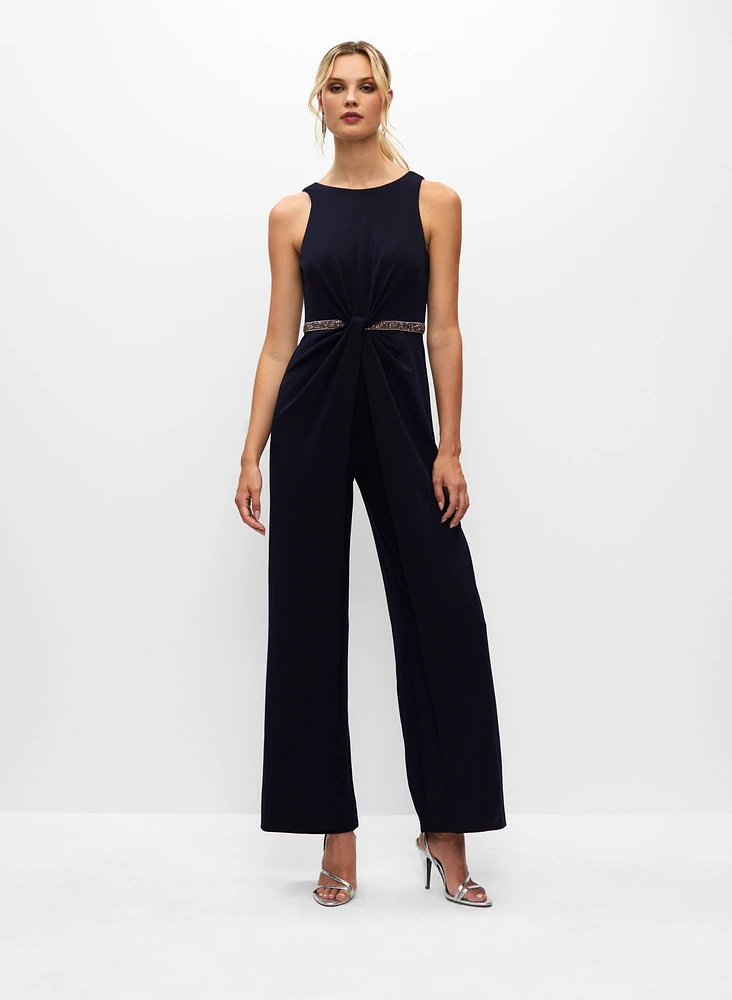 Adrianna Papell - Rhinestone Belt Jumpsuit