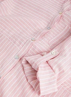 Stripe Print Tencel & Linen Shirt