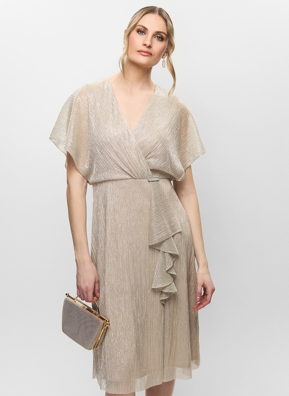 Joseph Ribkoff - Metallic Wrap-Style Dress