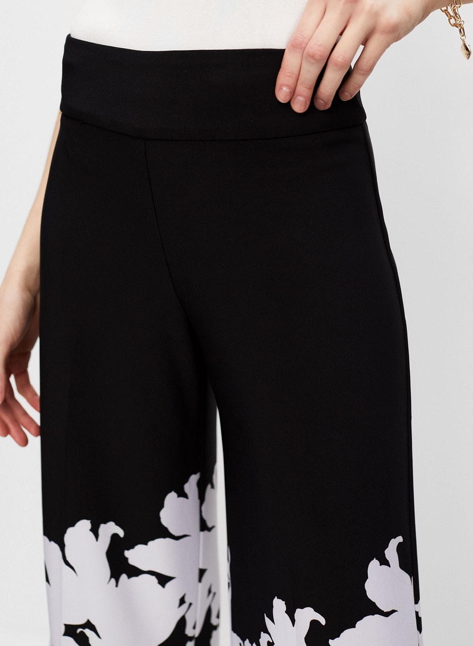 Joseph Ribkoff - Contrast Floral Print Culotte Pants