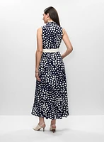 Button Front Polka Dot Dress