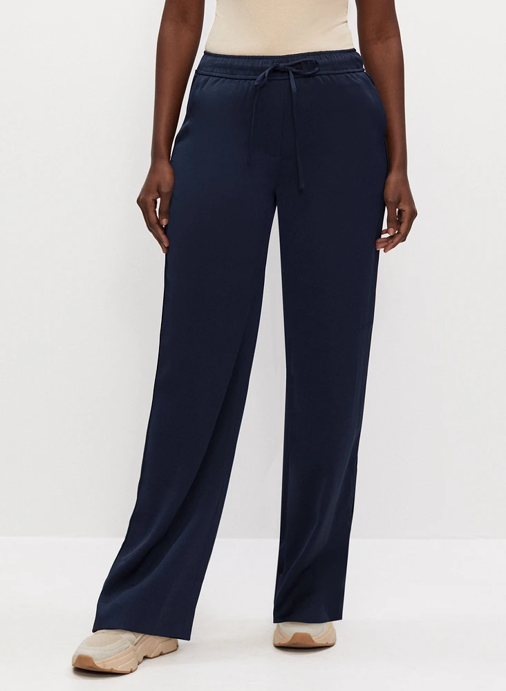 Wide Leg Pull-On Pants