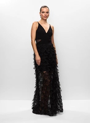 BA Nites - Tiered Mesh Gown