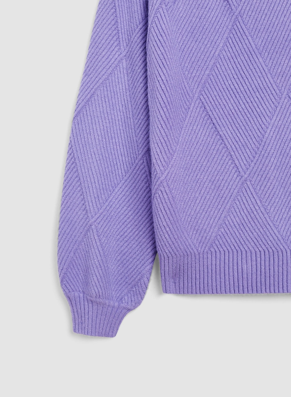 Diamond Rib Knit Pullover Sweater