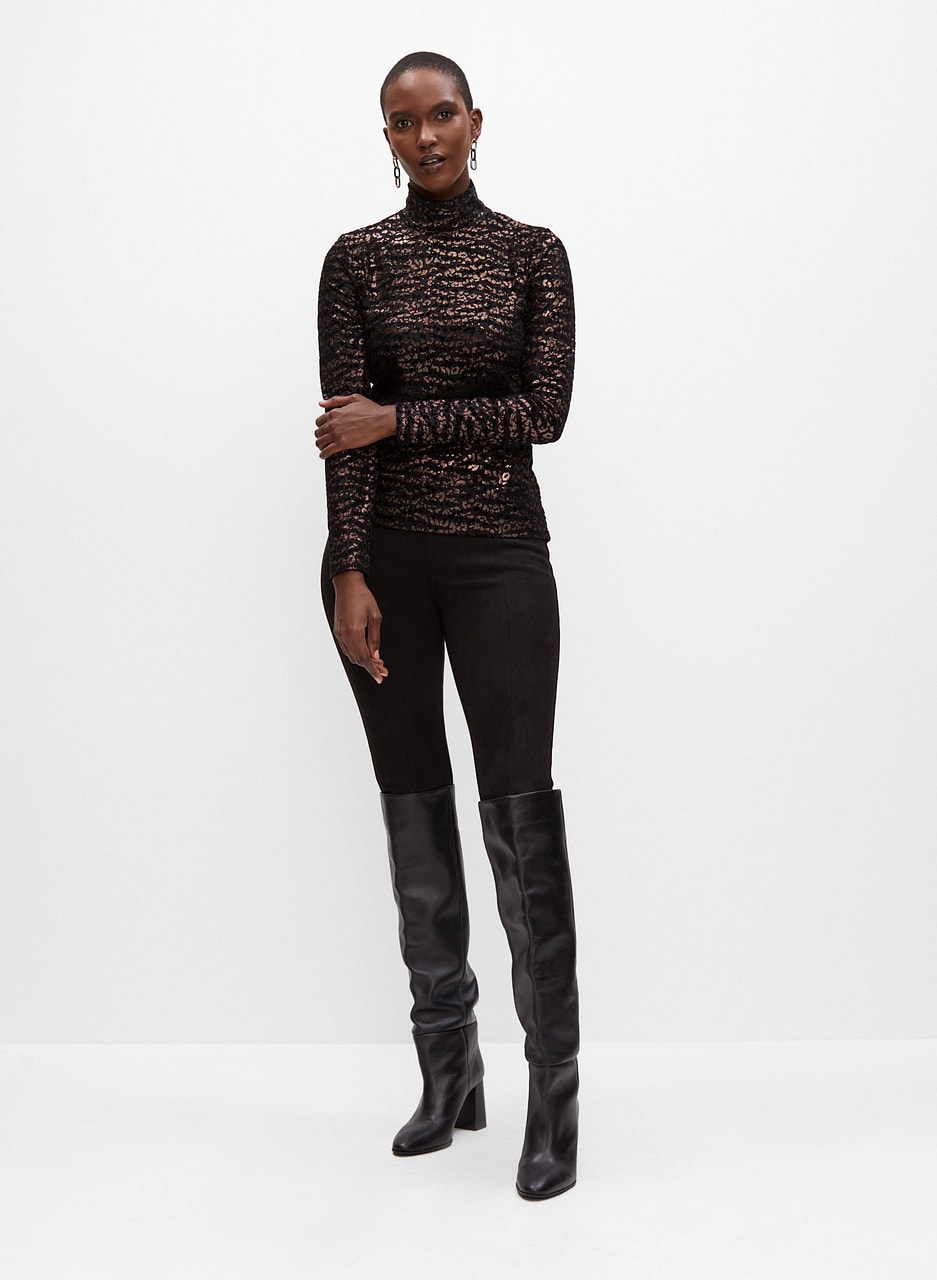 Shimmer Turtleneck Top