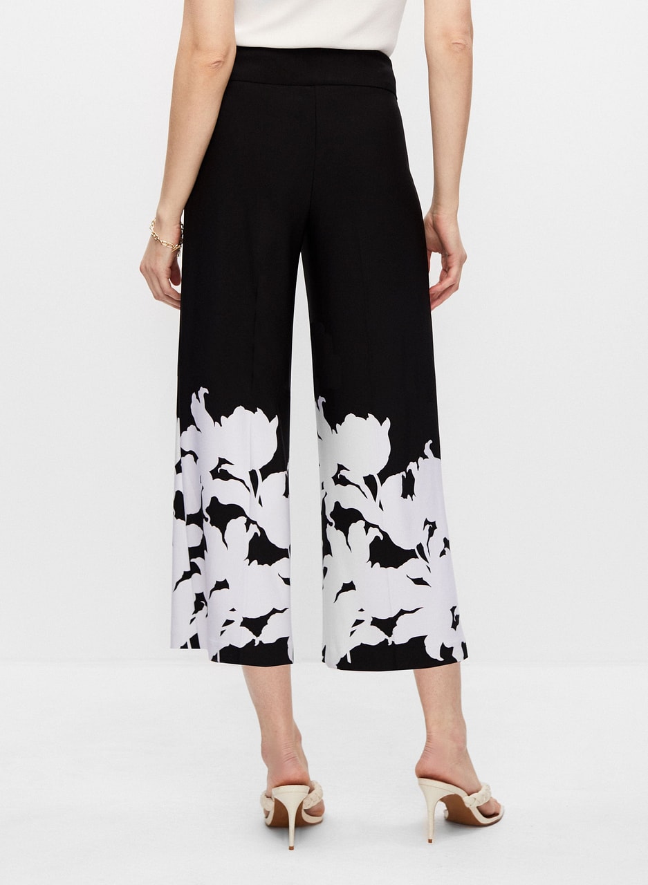 Joseph Ribkoff - Contrast Floral Print Culotte Pants