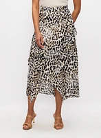 Leopard Print Tiered Skirt