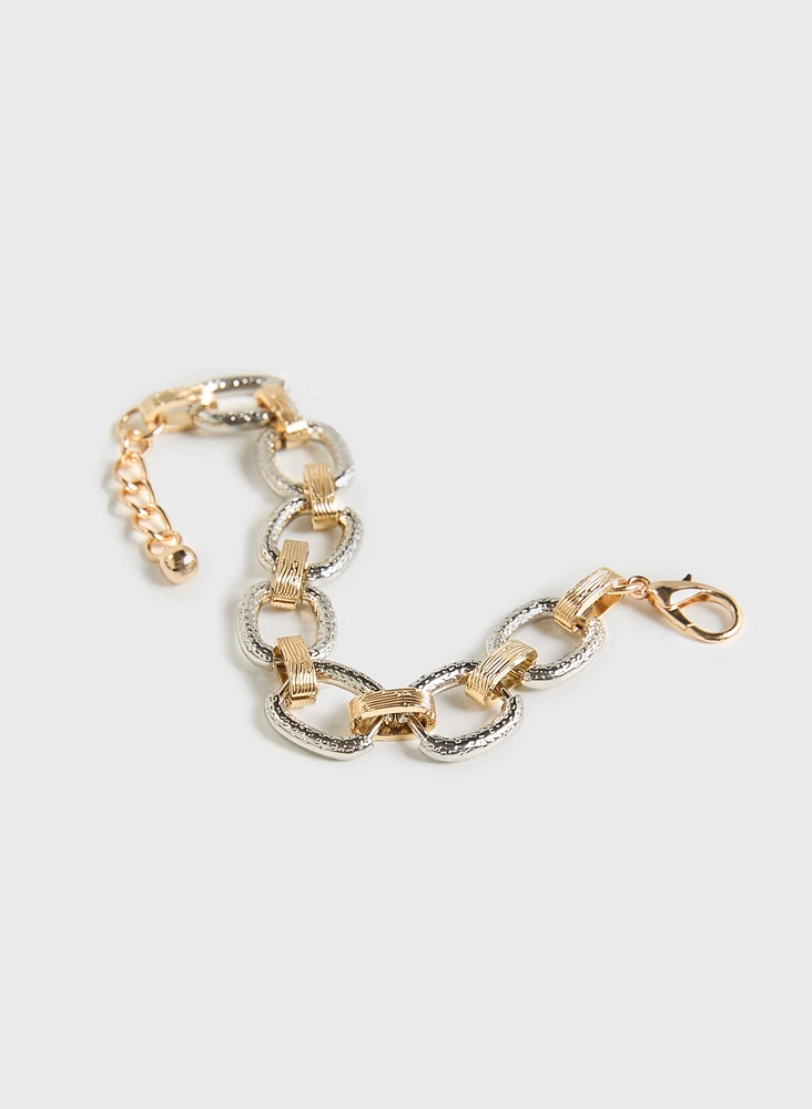 Two-Tone Chain Link Bracelet