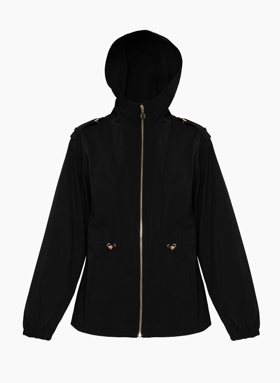 Drawstring Detail Hooded Coat