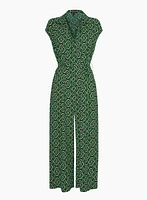 Geometric Print Wide Leg Jumpsuit