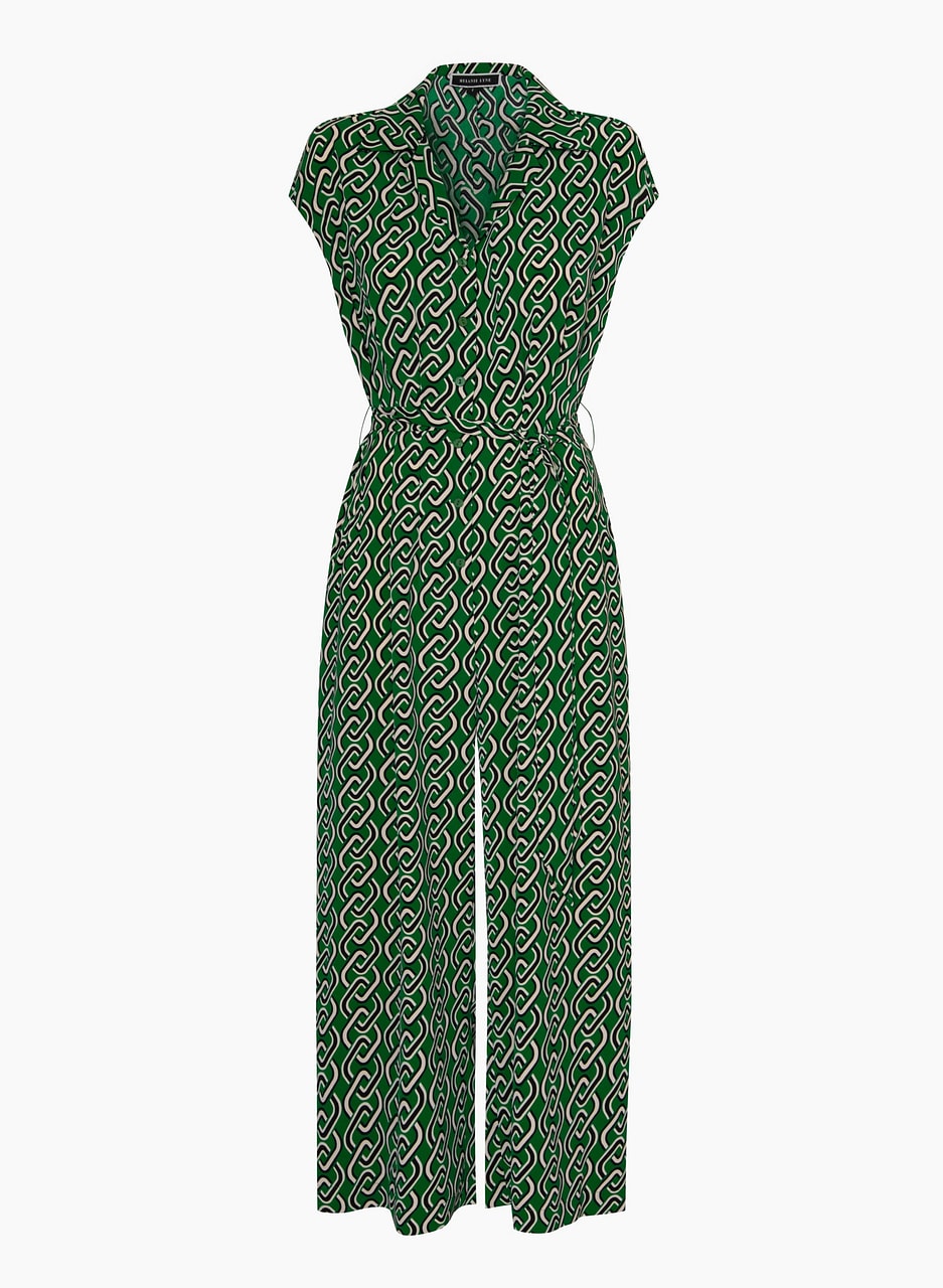 Geometric Print Wide Leg Jumpsuit