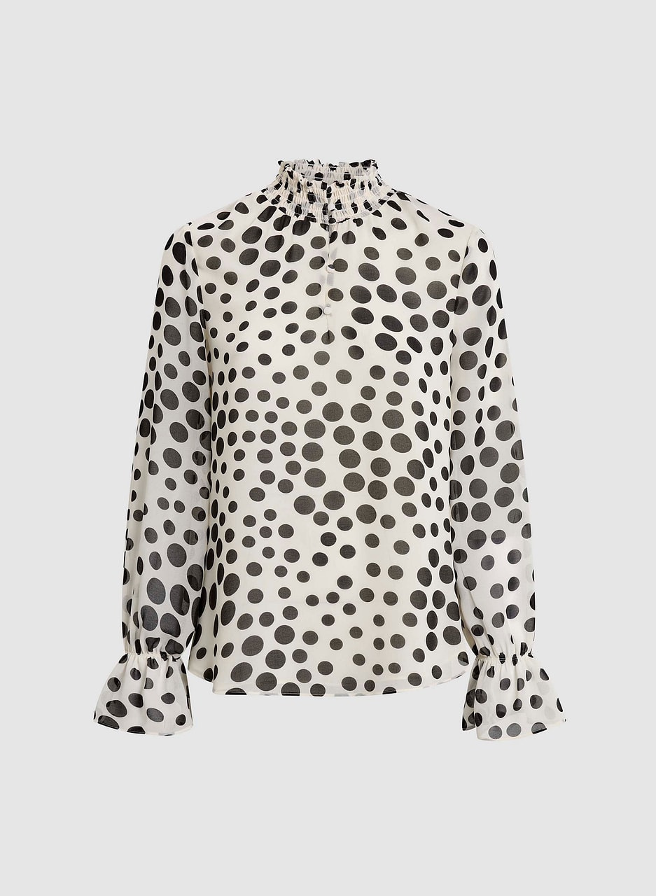 Polka Dot Chiffon Blouse