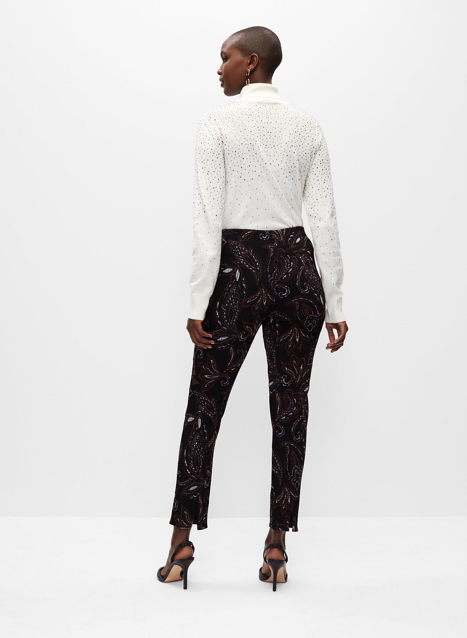 Paisley Print Pull-On Pants