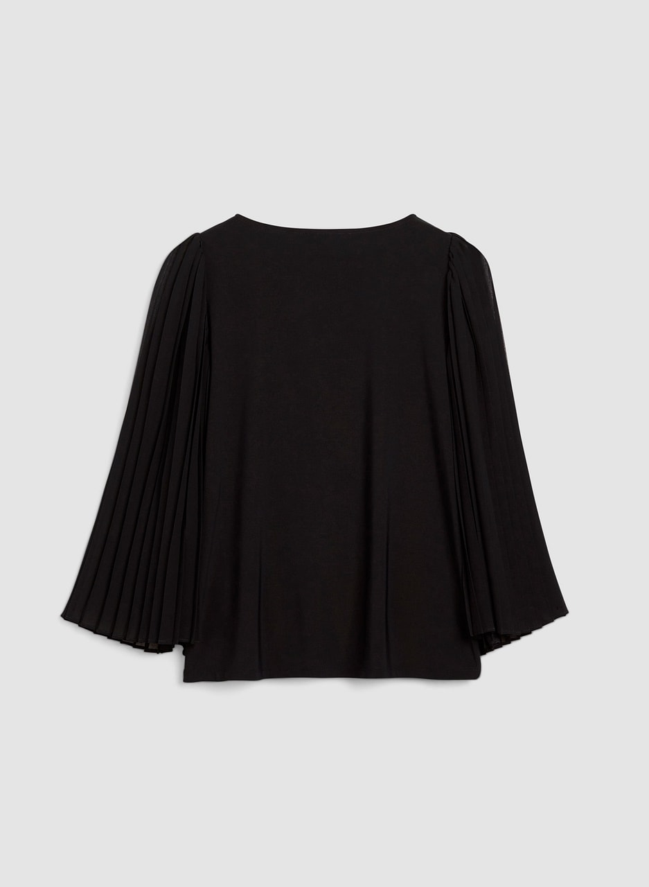 Pleated Chiffon Sleeve Top