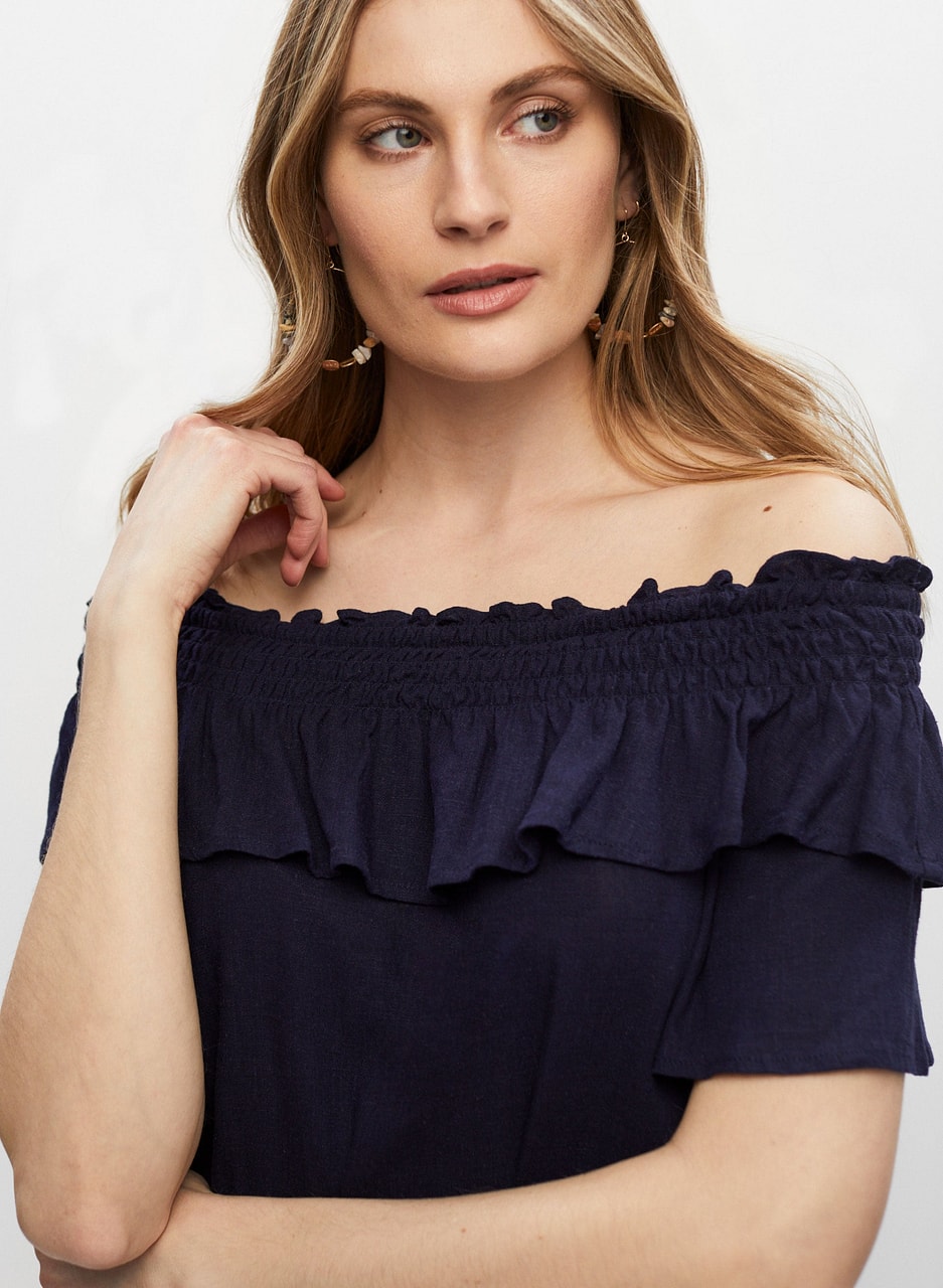 Off-the-Shoulder Ruffle Blouse