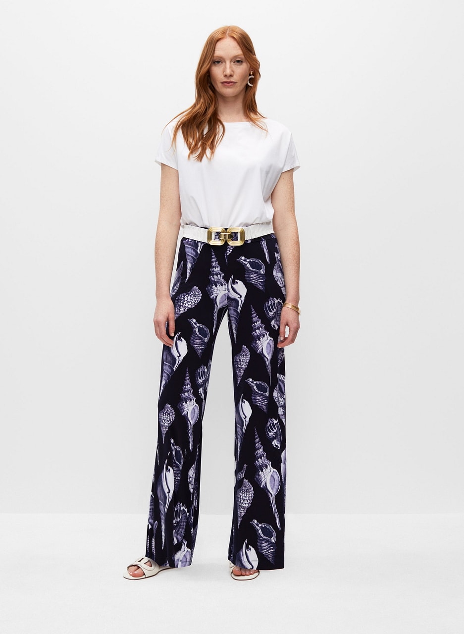 Shell Print Palazzo Pants