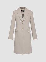 Wool Blend Lapel Coat