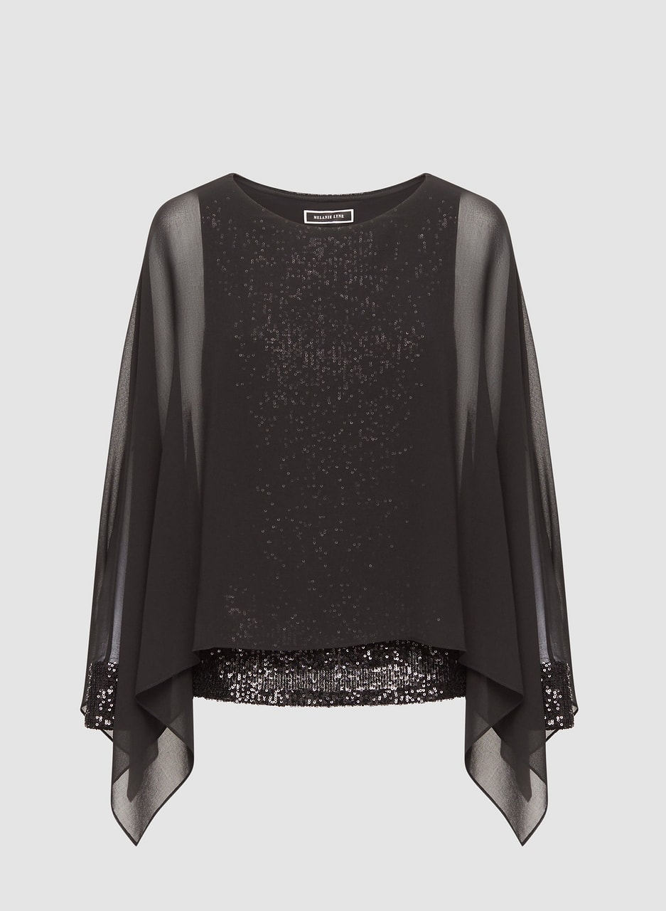 Sheer Sequin Detail Blouse