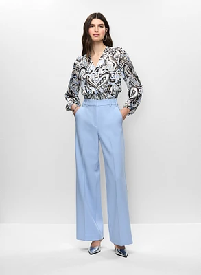 Smocked Blouse & Wide Leg Pants