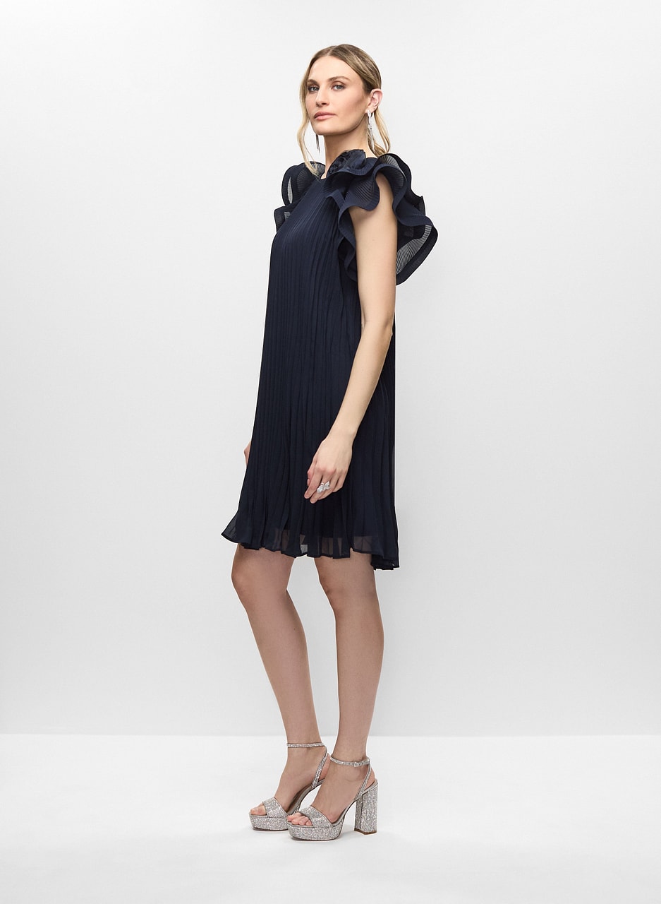 Joseph Ribkoff - Ruffle Sleeve Pleated Dress