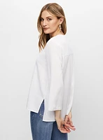 3/4 Sleeve V-Neck Blouse