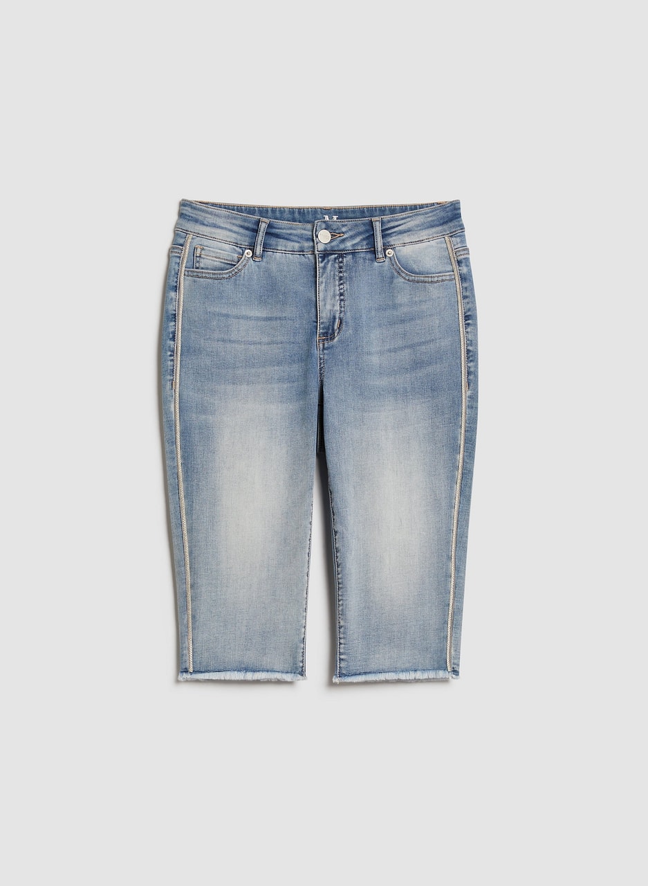 Trim Detail Bermuda Denim Shorts