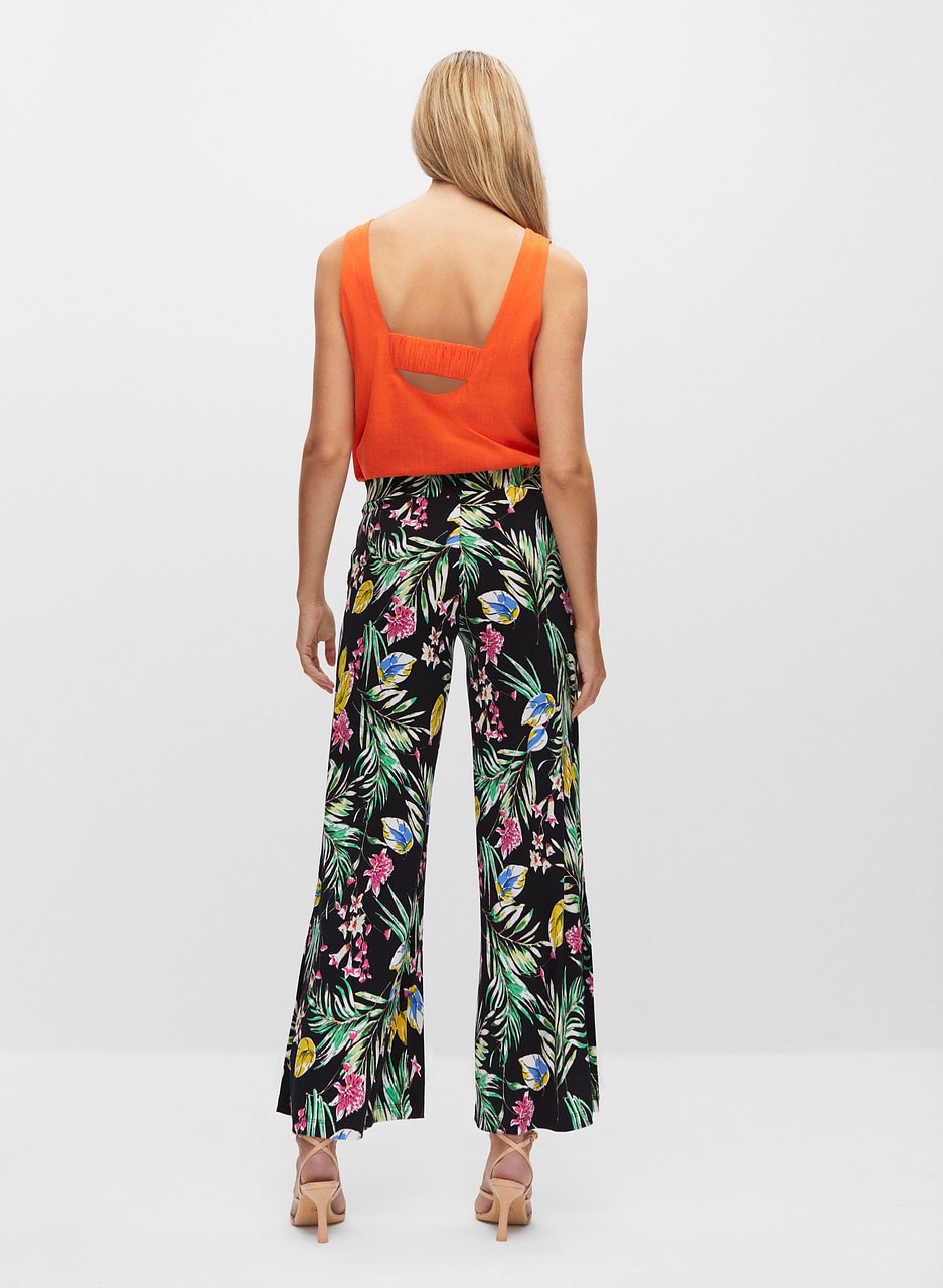 Tropical Print Palazzo Pants