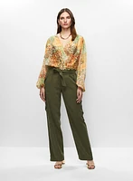 Wrap-Style Top & Cargo Pants