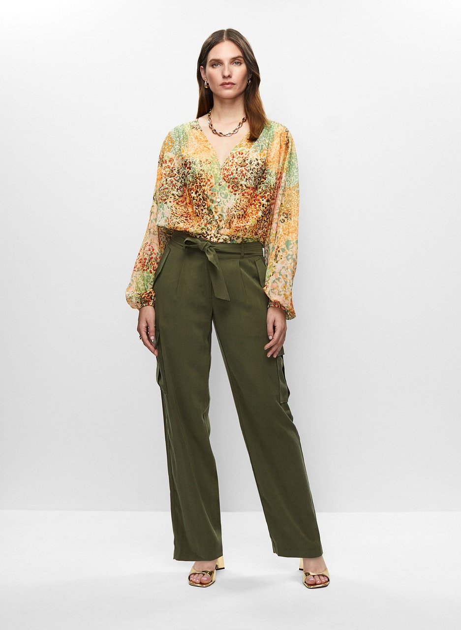 Wrap-Style Top & Cargo Pants