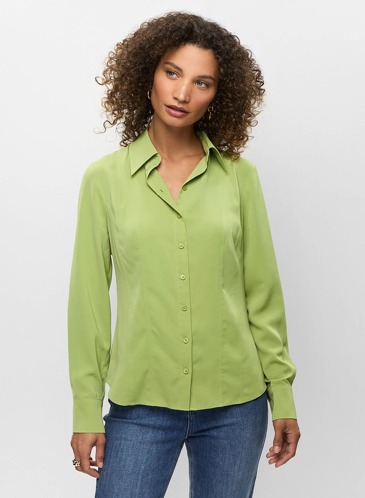 Long Sleeve Button Front Blouse