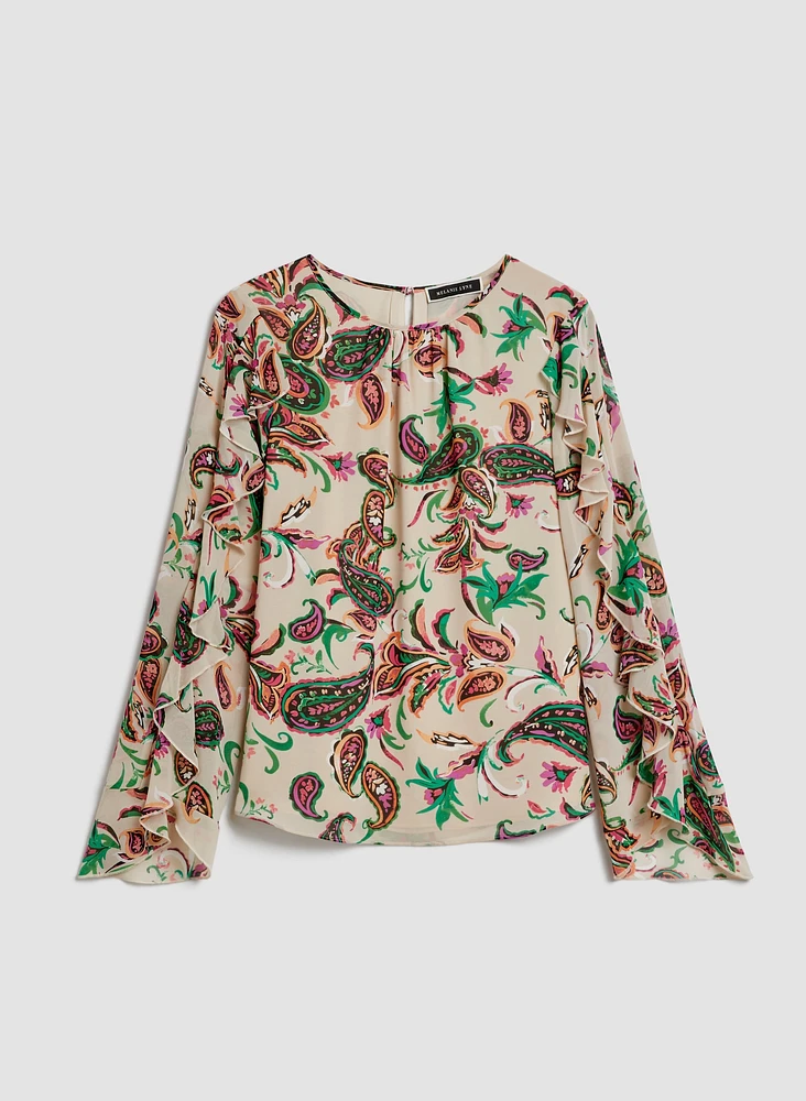 Floral Print Button-Up Blouse