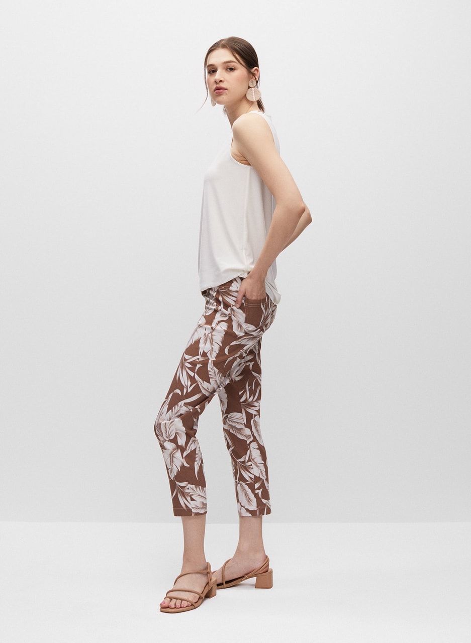 Joseph Ribkoff - Leaf Print Straight Leg Pants