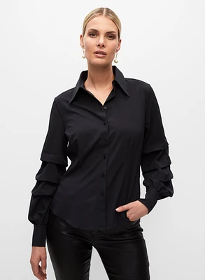 Long Sleeve Button-Down Blouse