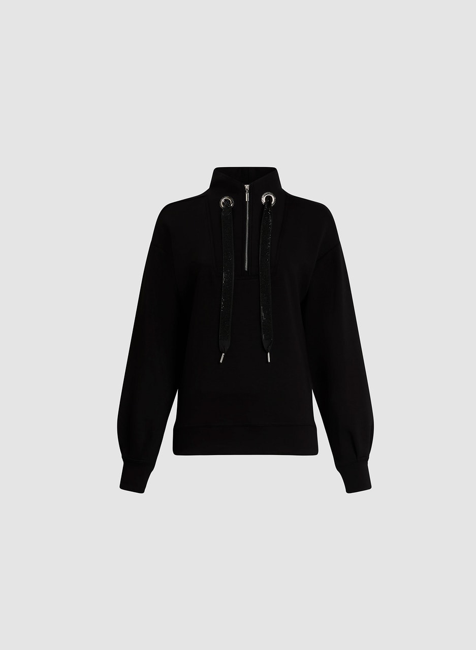 Funnel Neck Zip Front Top