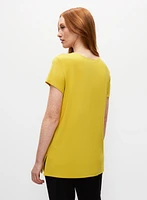 Cutout Detail V-Neck Tee